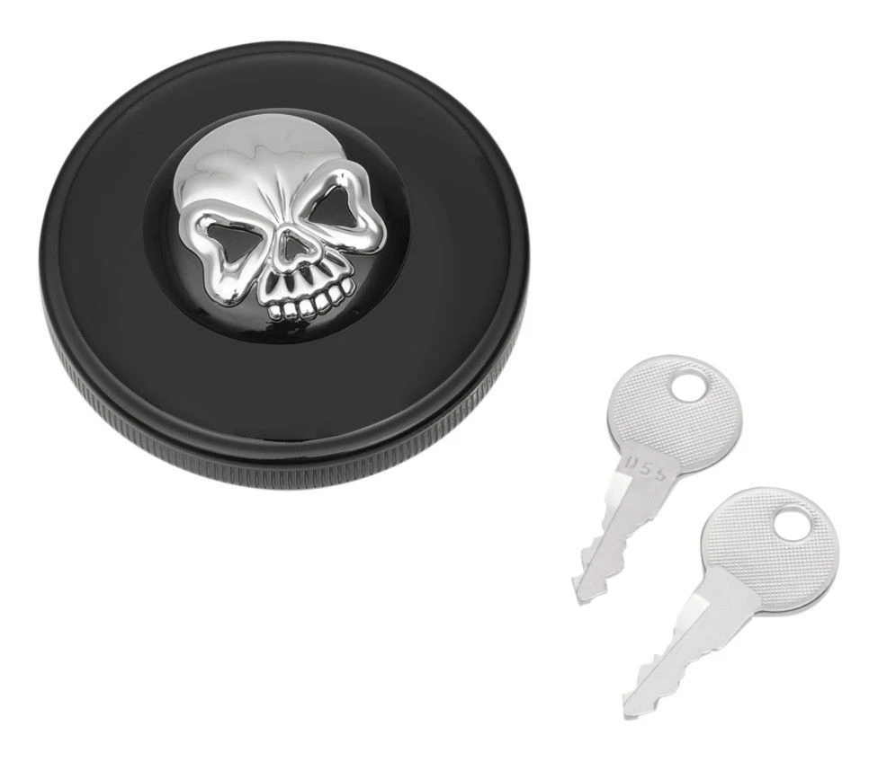 Drag Specialties Screw-In Locking Skull Gas Cap For Harley 1996-2018