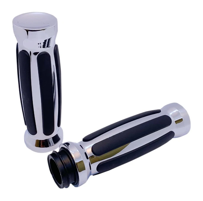 Pro-One Billet Straight Rubber Grips For Harley With Throttle By Wire - Image 2